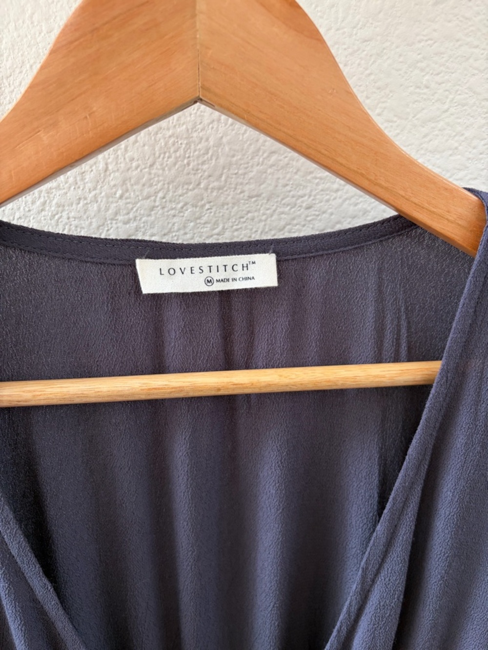 Lovestitch Dark Gray Long-Sleeve Wrap Tiered Dress - Picture 3 of 4